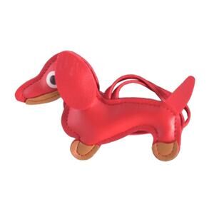 Dachshund Bag Charm Keychain Faux Leather Dog Mom Y2K Cottagecore Red NWT